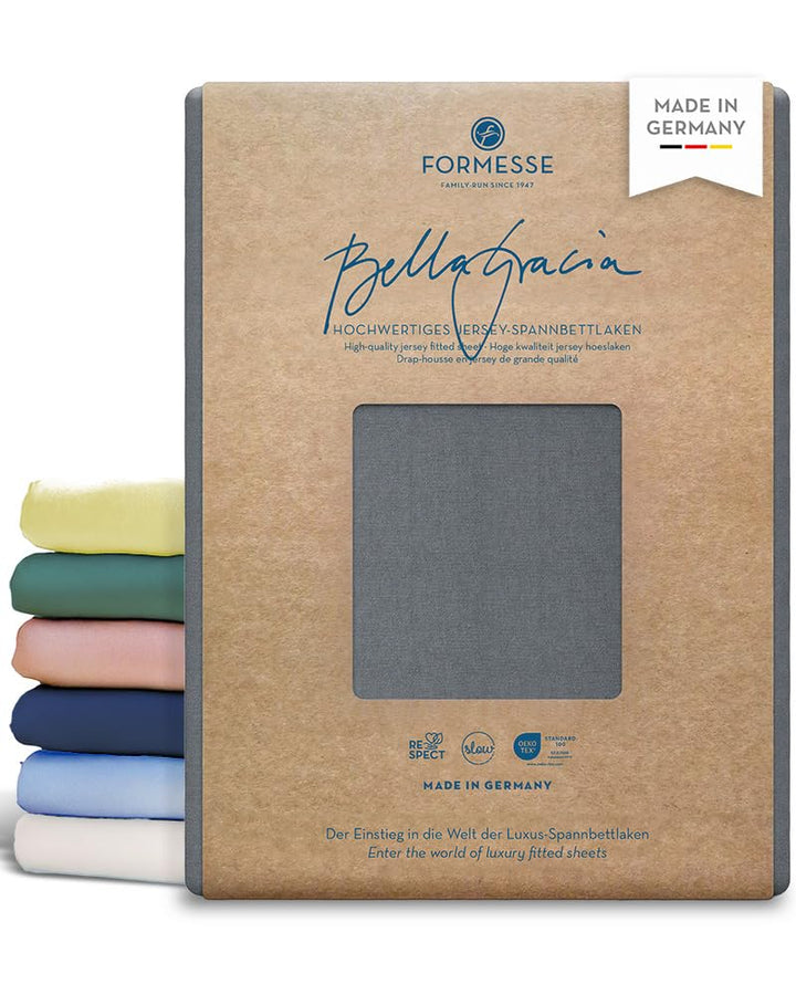 Formesse Bella Gracia Jersey-Spannbetttuch, hellanthrazit, 180 x 200 cm - 200 x 220 cm 180x200-200x2