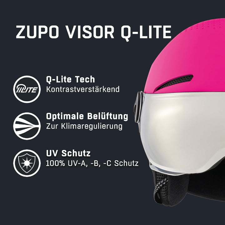 ALPINA ZUPO Visor Q-LITE - hochwertiger & sicherer Skihelm für Kinder, mit abnehmbaren Ohrenpolstern