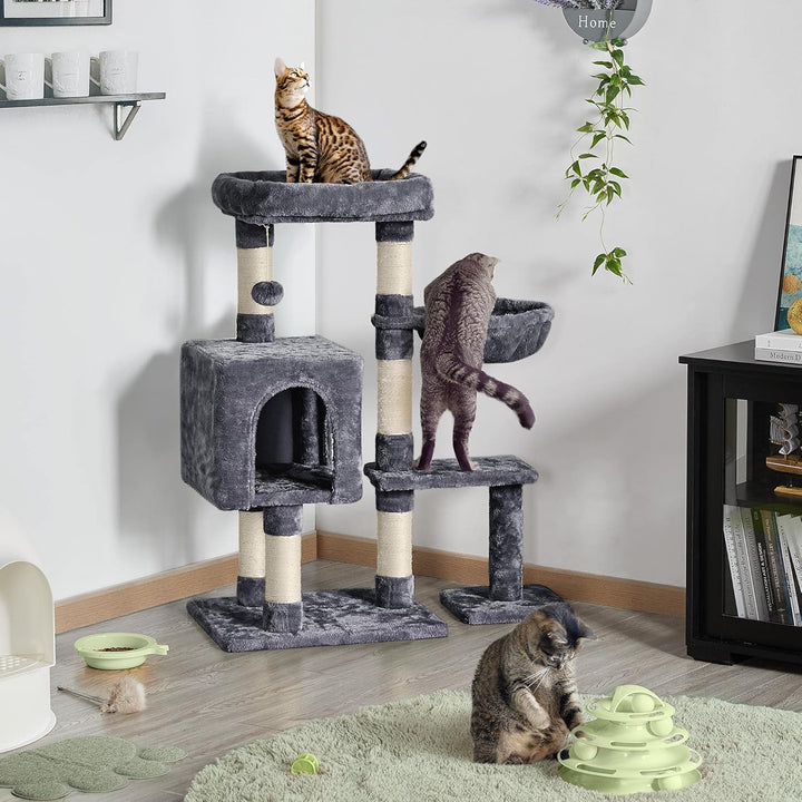 Yaheetech Kratzbaum 96 cm hoch Katzenbaum Kletterbaum für Katzen, mit Sisal Plüsch Katzenhöhle und K