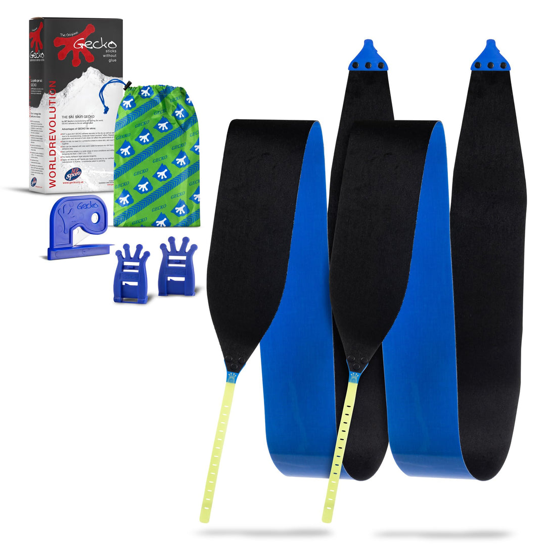 Gecko Mix Standard Skifell 125/153-163 | auf Skilänge anpassbar | mit Messer und Felltasche | Steigf
