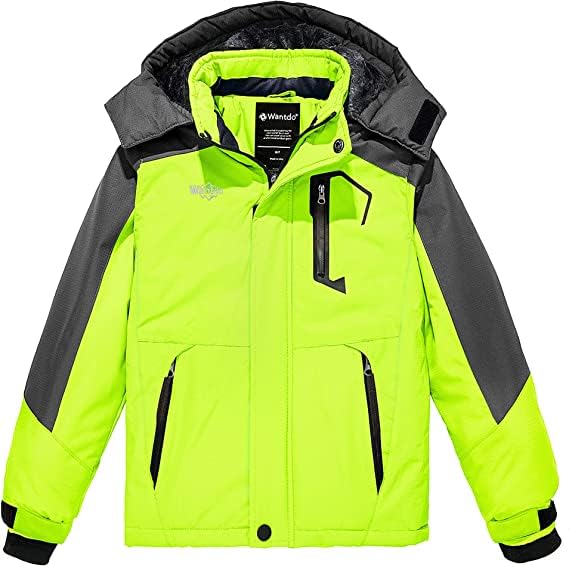 Wantdo Jungen Berg Ski Jacke Warmer Winter Fleece Mäntel Wasserdichter Atmungsaktive Jacke Outdoor K
