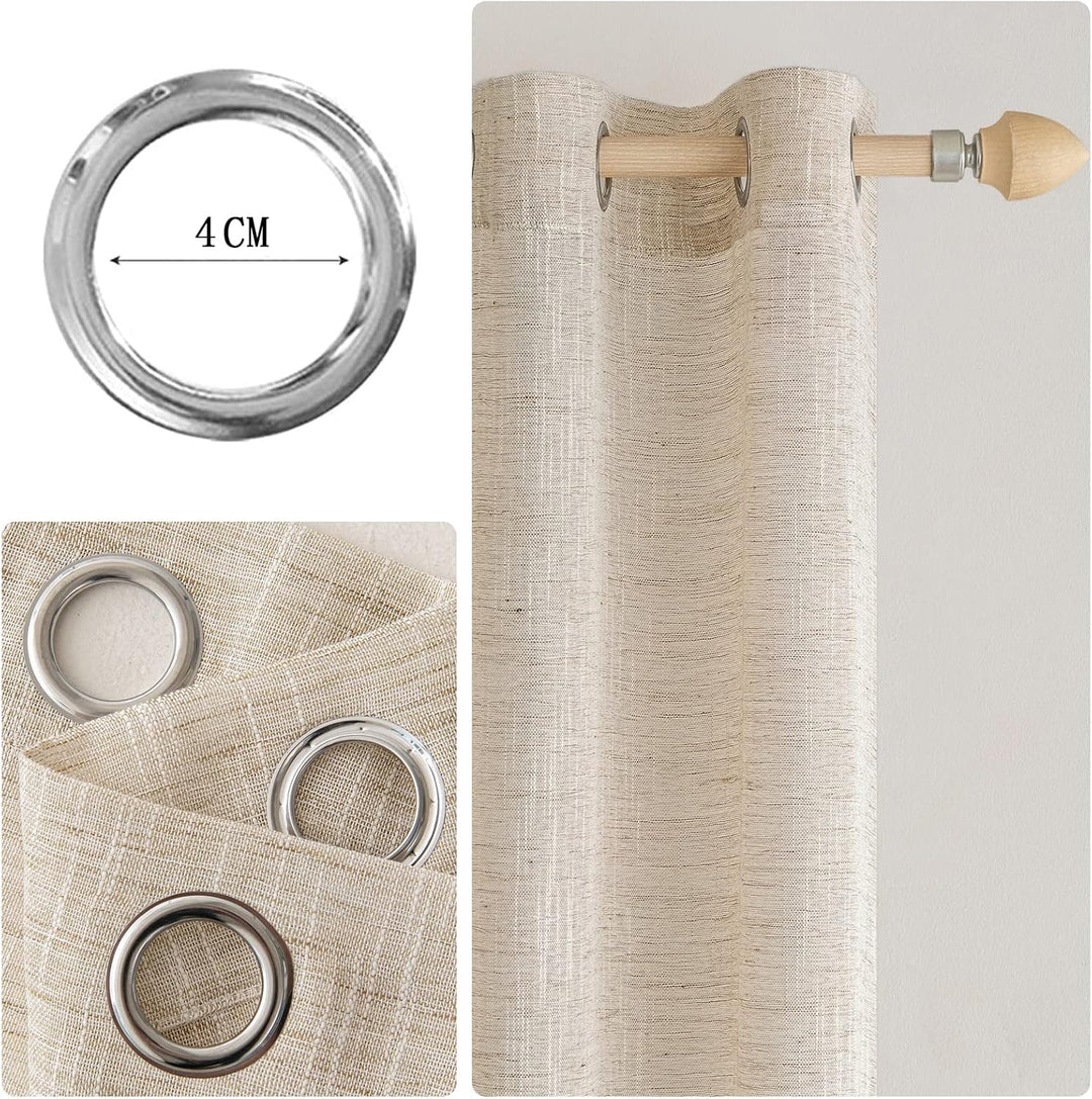 MIULEE Vorhang Gardinen Leinen mit ösen Voile Vorhänge Leinenoptik Gardinen Wohnzimmer Modern Fenste