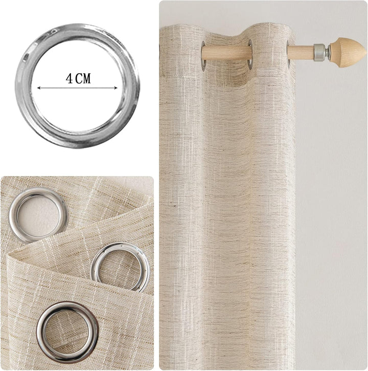 MIULEE Vorhang Gardinen Leinen mit ösen Voile Vorhänge Leinenoptik Gardinen Wohnzimmer Modern Fenste