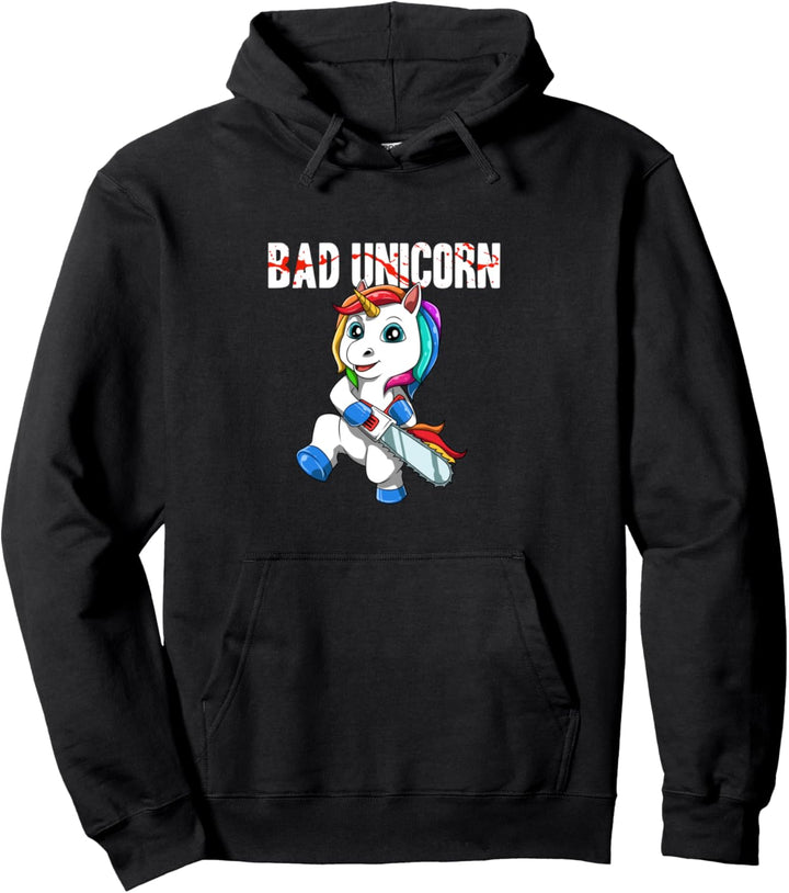 Lustige Einhorn-Kettensäge Pullover Hoodie