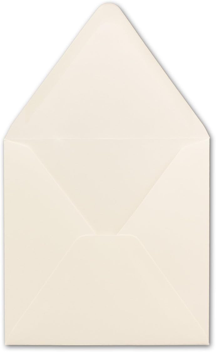 200x Briefumschläge Quadratisch 160 x 160 mm - Creme - 120 Gramm pro m² - 16,0 x 16,0 cm - Nassklebu