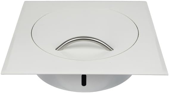 Wäscheschacht-Einwurftür Klappe Deckel STYLO SQUARE (Weiss) Ø 300 mm