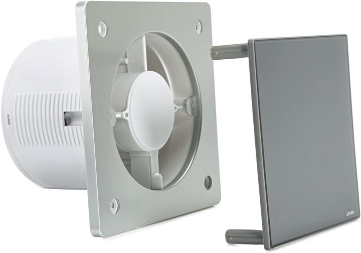 STERR Grauer Badlüfter 150 mm - Badezimmerventilator - Glasfront - Modernes Aussehen - BFS150-G - 25