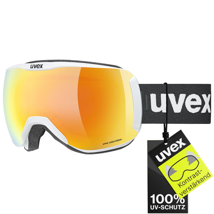 uvex Unisex Downhill 2100 Cv Skibrille (1er Pack) Einheitsgrösse white mat/orange-green, Einheitsgrö
