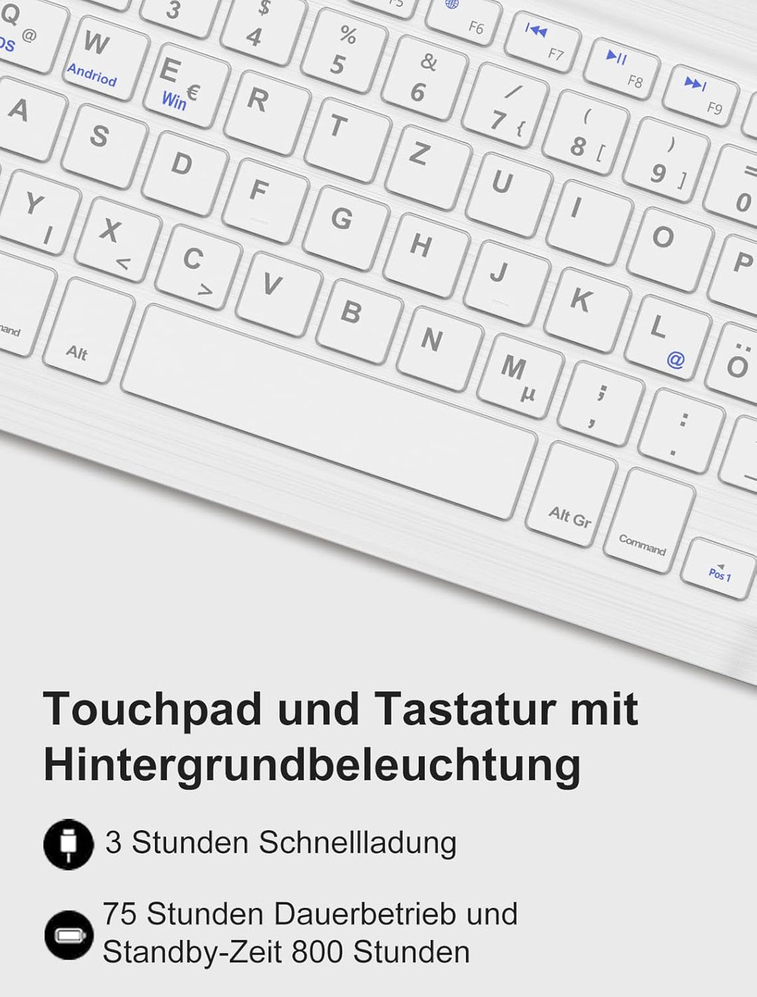 Tastatur Hülle Für Samsung Galaxy Tab A9 Plus 11 Zoll 2023, Tastatur Für Samsung Galaxy Tab A9+ 11 S