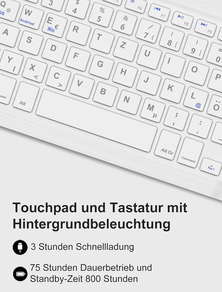 Tastatur Hülle Für Samsung Galaxy Tab A9 Plus 11 Zoll 2023, Tastatur Für Samsung Galaxy Tab A9+ 11 S