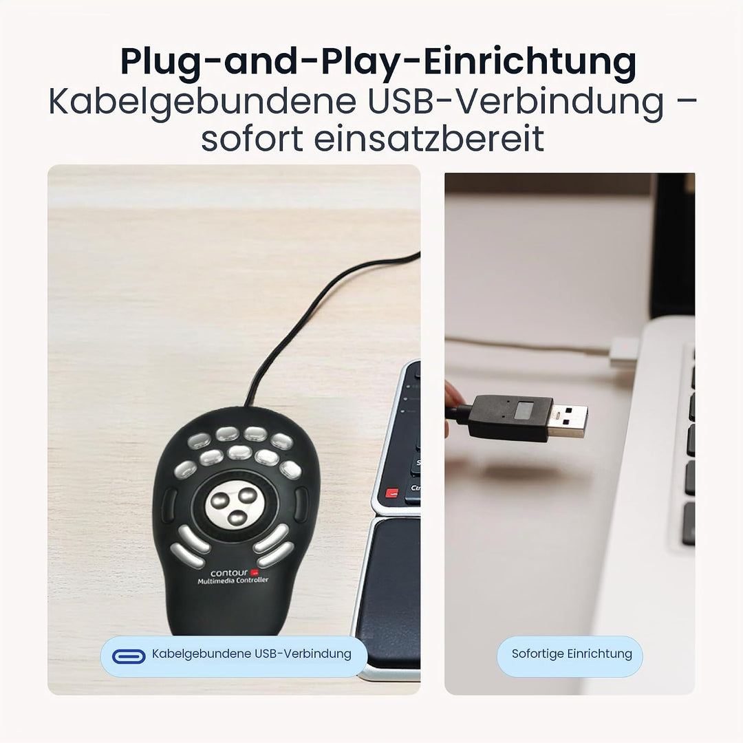 Contour Multimedia Controller PRO v2 | Ergonomisches Jog Wheel für Video/Musik/Bildbearbeitung | USB