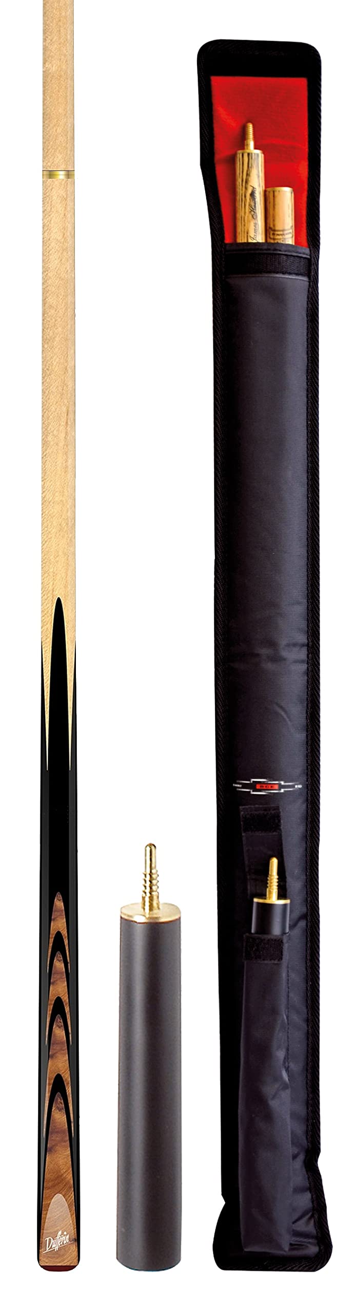 Winsport Snooker Queue Dufferin, 3-TLG Snooker Cue - Set mit Extension/Verlängerung und Tasche, Esch