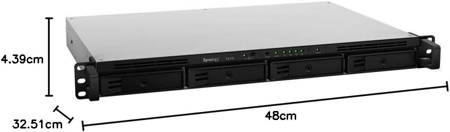 Synology RX418 Rack (1 U) schwarz Gehäuse Groove – Hüllen Groove (Festplatte, SSD, 48 TB, SATA, 2.5/