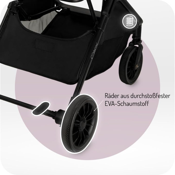 MoMi Kinderwagen ANDREA mit automatischem Faltsystem, bis 22 kg Körpergewicht, 5-Punkt-Sicherheitsgu