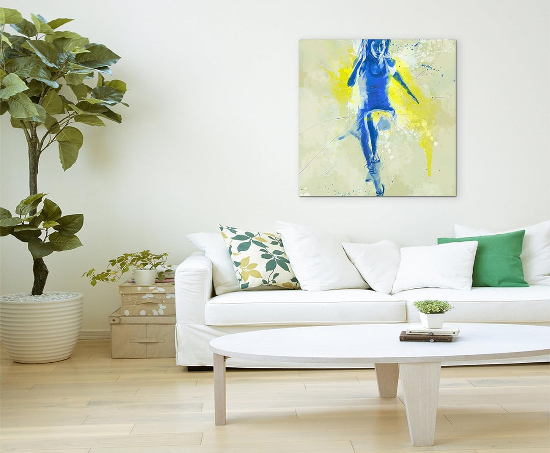 Paul Sinus Art Running Woman 60x60cm SPORTBILDER Splash Art Wandbild Aquarell Art