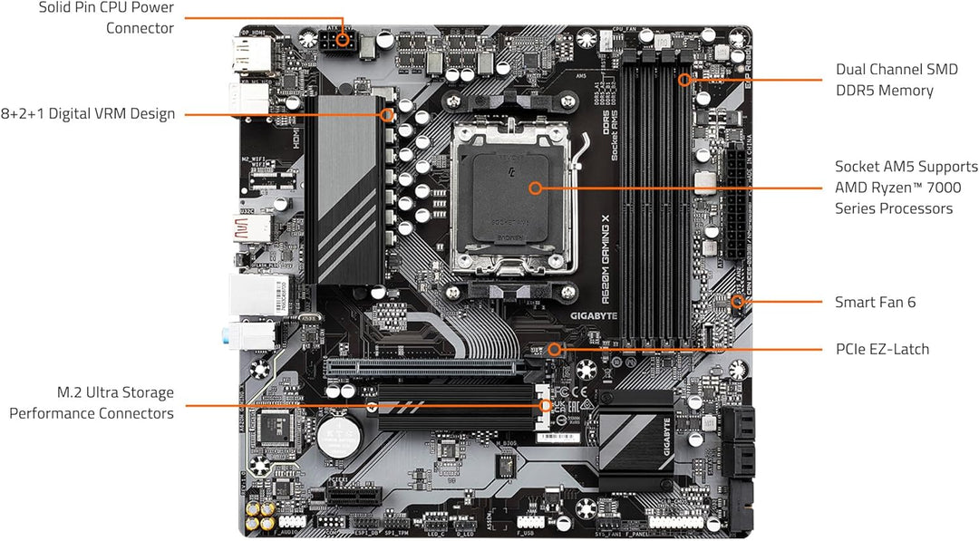 Gigabyte A620M Gaming X (Sockel AM5/A620/DDR5/S-ATA 6Gb/s/Micro ATX)