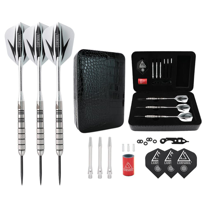 CUESOUL 30 Gramm Tungsten Steel Tip Darts Set 95% Tungsten 22 g mit Etui, 22 g mit Etui
