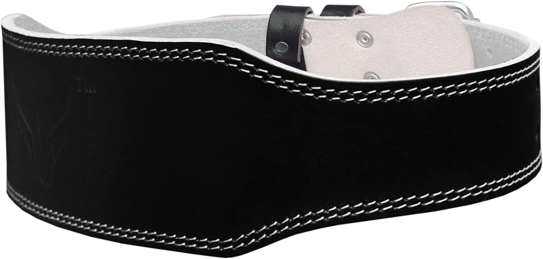 Mytra Fusion 4 inch Leather Weight Lifting Belt Schwarz L