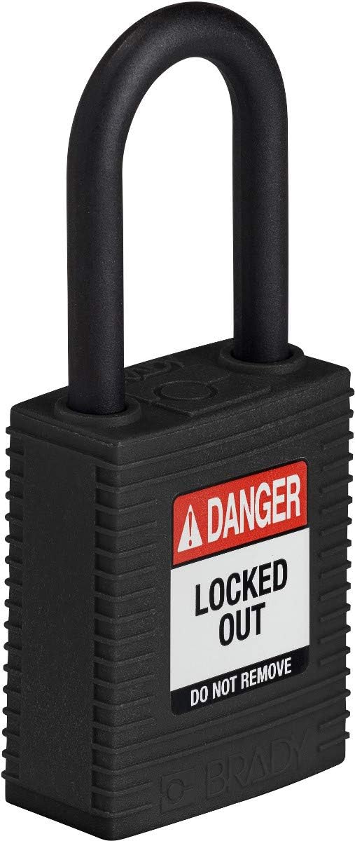 Brady (NYL-BLK-38PL-KA3PK) SafeKey Nylon Lockout-Vorhängeschloss Mit Nylon Bügel 38.00 mm Schwarz KA