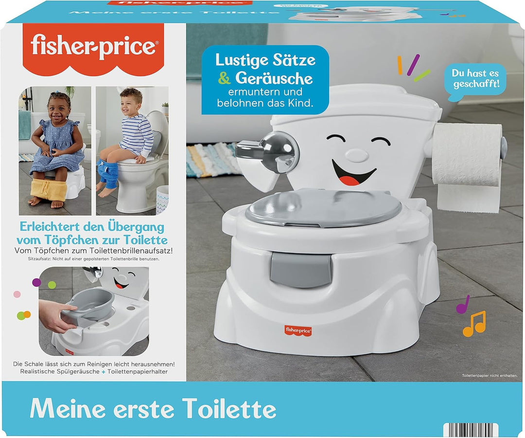 Fisher-Price Meine erste Toilette Töpfchen für Babys, deutsche Version, interaktives Trainingstöpfch