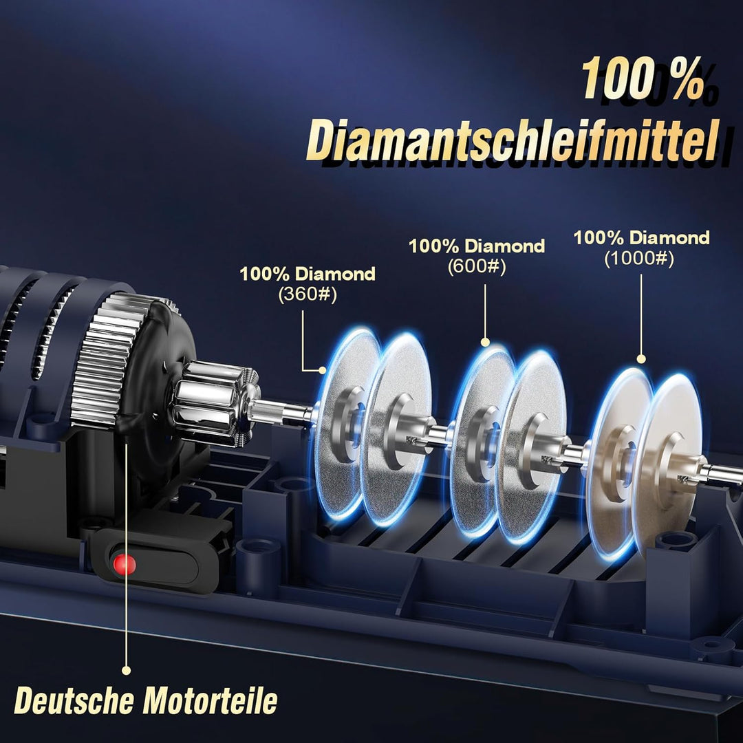Xzayy Professioneller Elektrischer Messerschärfer mit 100% Diamant-Schleifmitteln und Präzisionswink