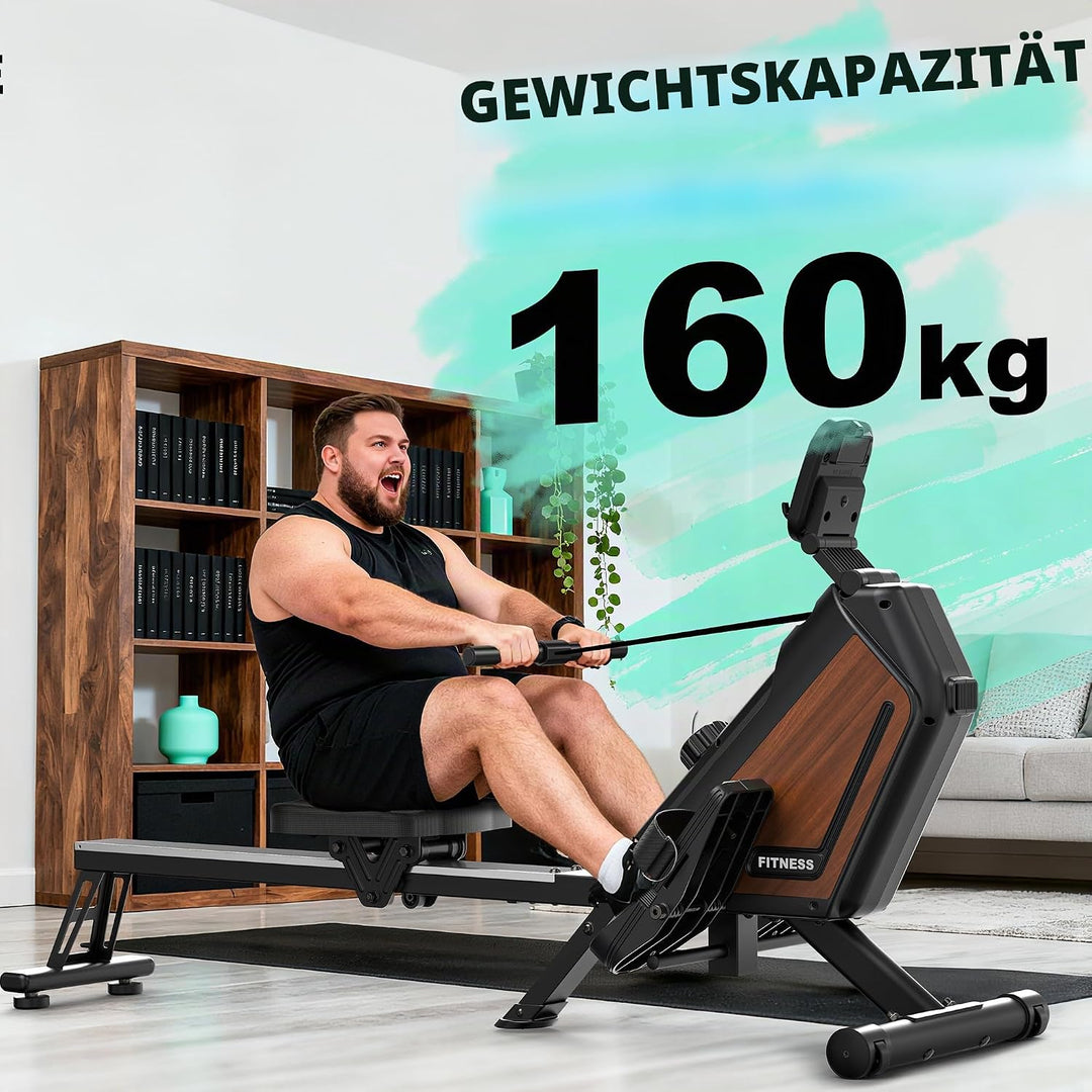 Magnetisches Rudergerät für Zuhause - 16 Stufen Widerstand (, Holzmaserung