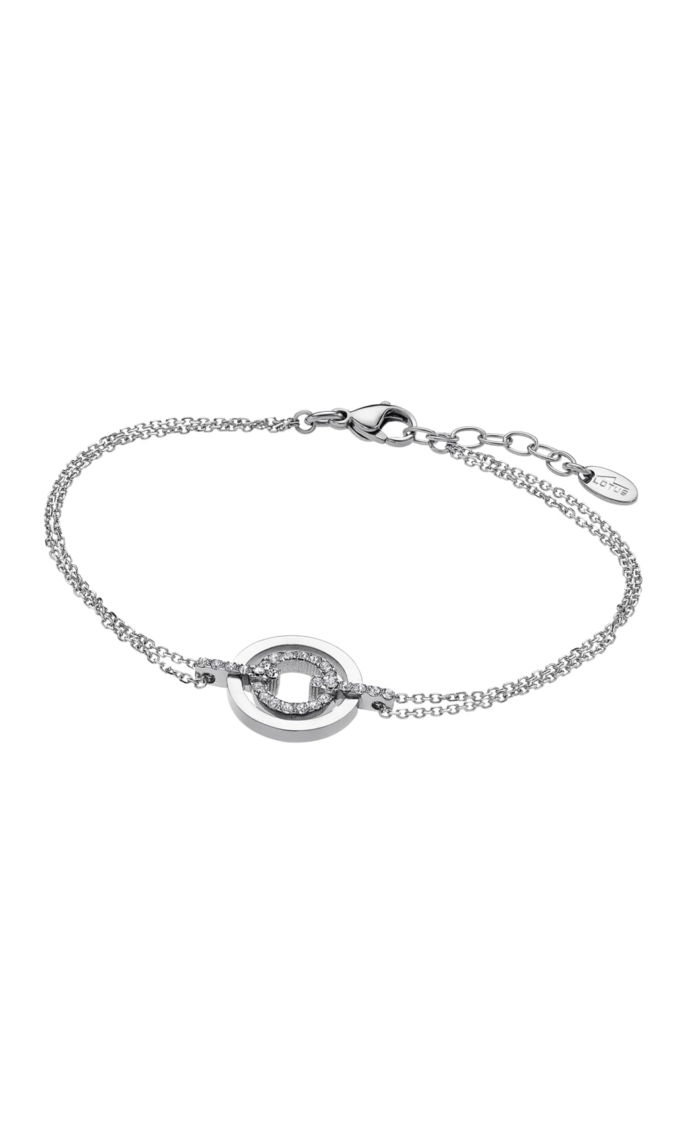Lotus Style Damen-Armband Bliss Stahl und Strass-LS1868-2/1, 21 cm, Edelstahl, ohne Stein, 21 cm, Ed