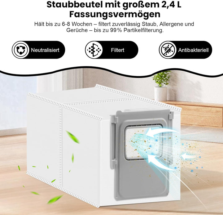 8 Stück Antibakterielle Staubbeutel Zubehör für DJI Romo P, Romo S, Romo A Saugroboter, Ersatzbeutel
