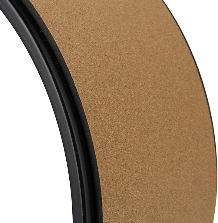 Relaxdays Yogarad, Ø 32 cm, Kunststoff, Kork, rutschfest, für Rückenübungen, Dehnbarkeit, Yogazubehö