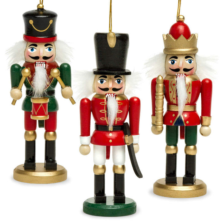 SIKORA NK-F grosse XL Nussknacker Figuren als Weihnachtsbaum Anhänger im 3er Set H ca. 15 cm