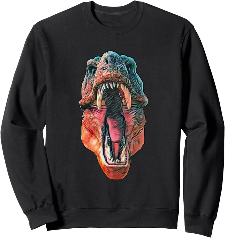 T-Rex Motiv Schädel Tyrannosaurus Rex Urzeit Dinosaurier Sweatshirt