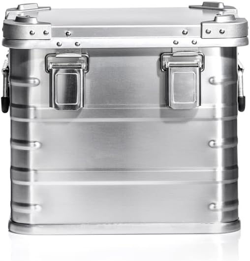AluVault 029L – Alubox mit Deckel, Aluminium Aufbewahrungsbox, Alukiste, Spritzwassergeschützt, Stau