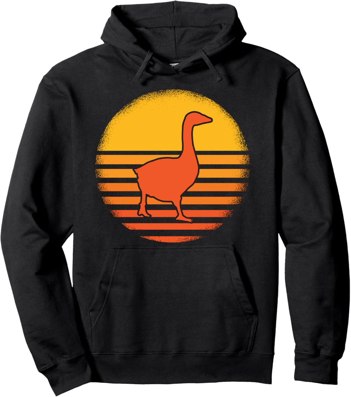Retro Sunset Gans Geschenk Gans Pullover Hoodie