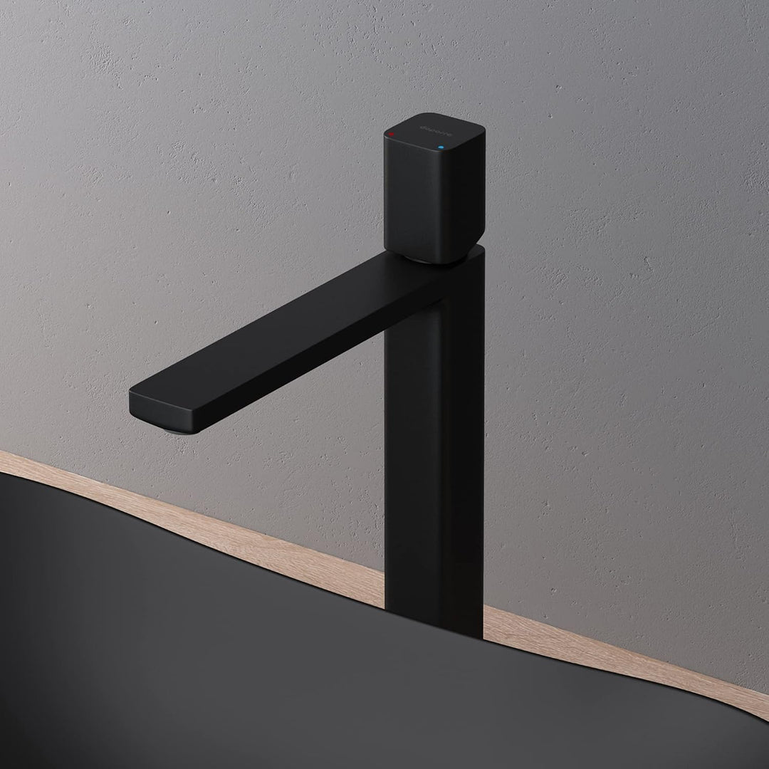 Mai &amp; Mai Waschtischarmatur Schwarz matt 30,9cm Einhebelmischer aus Messing, Schwarz Matt 30,9cm