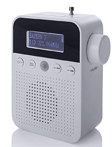 NEWTRO DAB STECKDOSENRADIO MIT BEWEGUNGSMELDER INKL. AKKU, portabler Radio, ideales Badradio mit aut