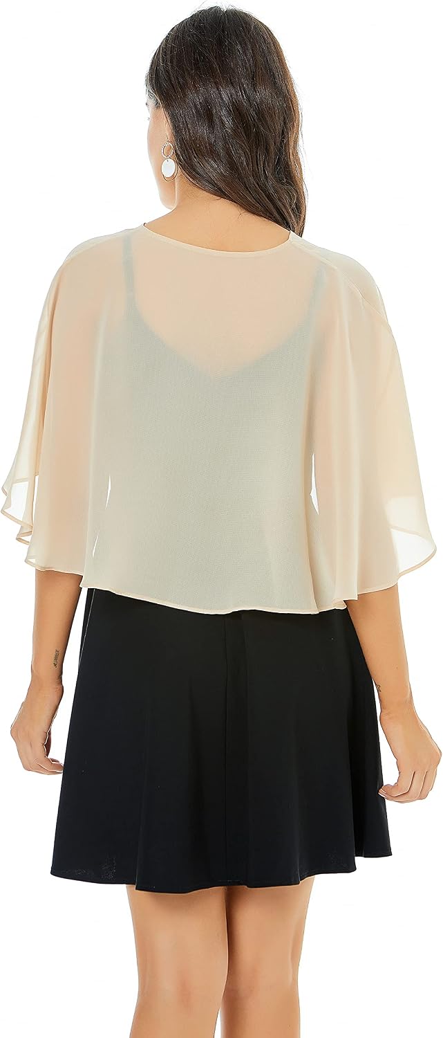 olyrjie Damen No Classic Einheitsgrösse Chiffon, Champagner, Einheitsgrösse Chiffon, Champagner