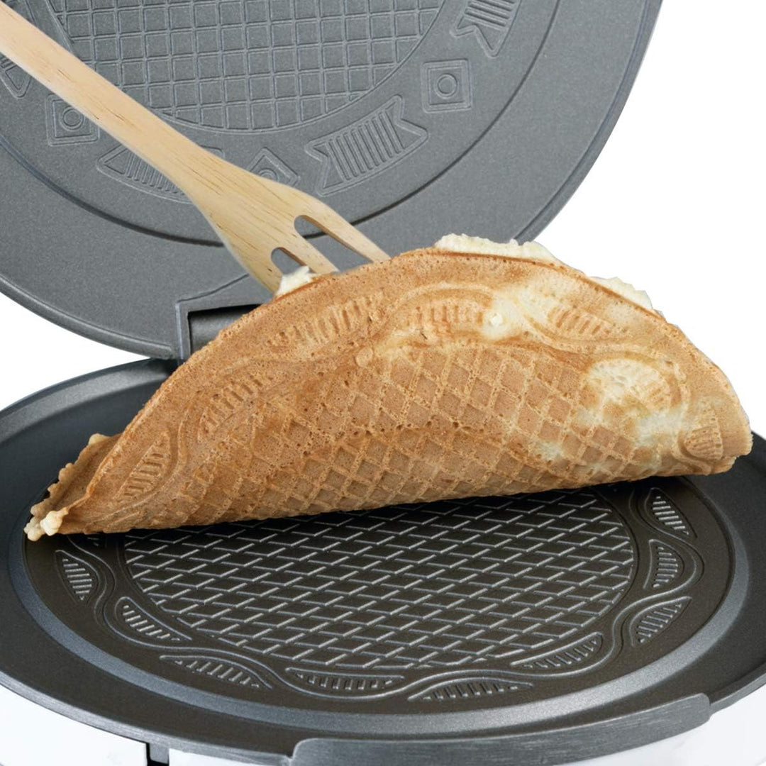 Cloer 260 Hörncheneisen für hauchdünne, knusprige Hörnchen, 800 W, Hörnchengrösse 14,5 cm Durchmesse