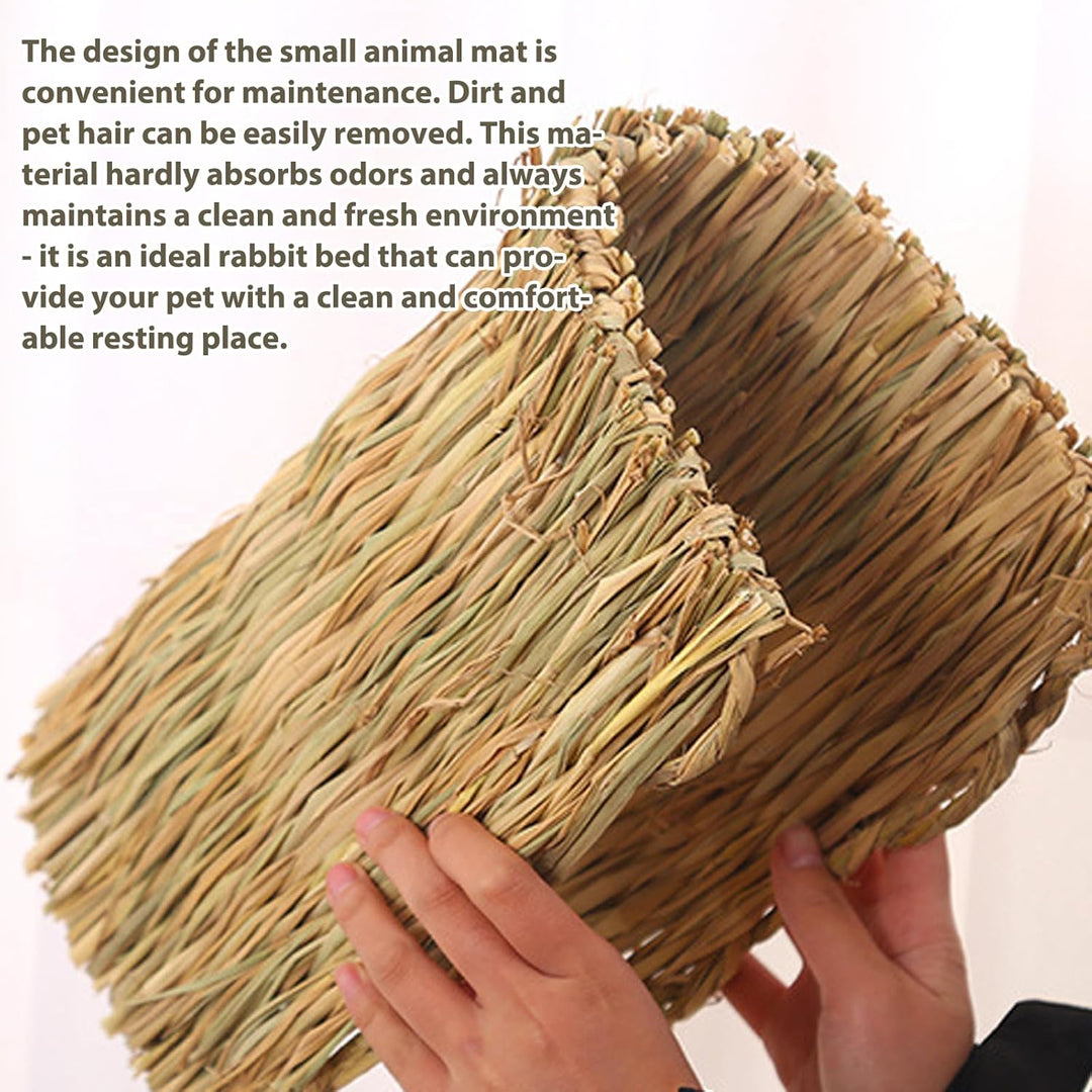 8 Stück Kaninchen Grasmatte: 28x20 cm Grasmatte Gewebte Bettmatte, Natürliche Kleintier Grasmatten,