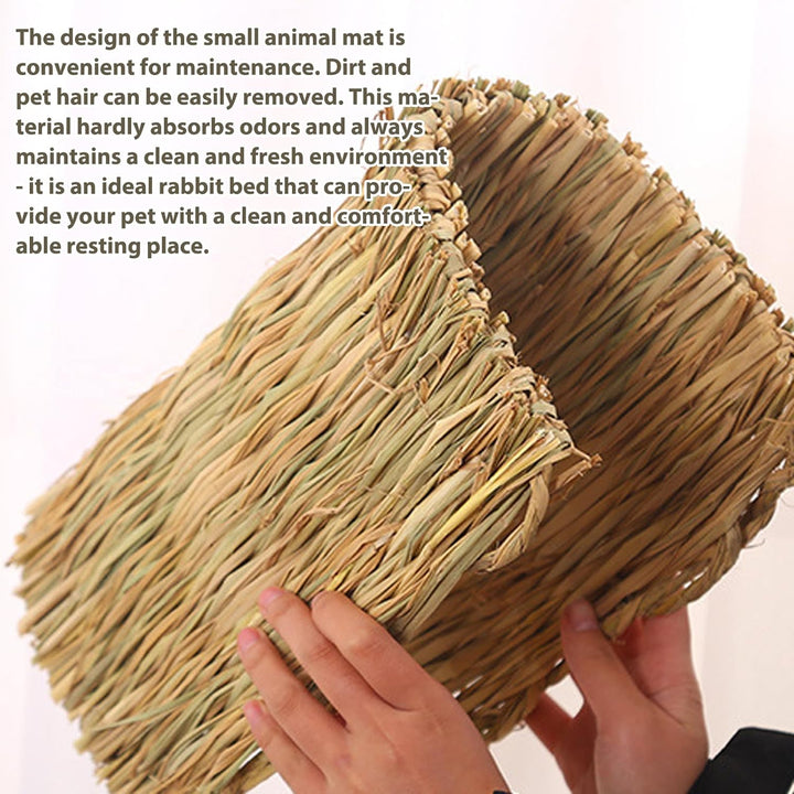 8 Stück Kaninchen Grasmatte: 28x20 cm Grasmatte Gewebte Bettmatte, Natürliche Kleintier Grasmatten,