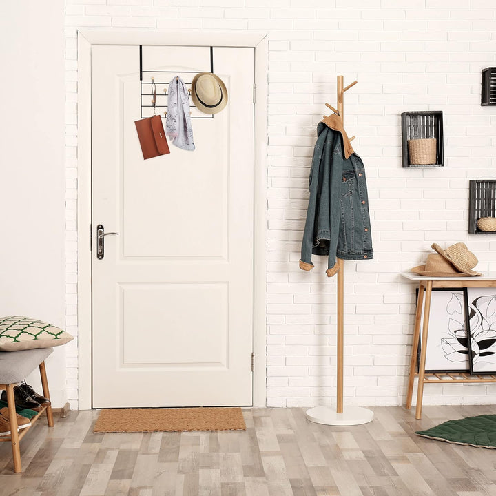 Relaxdays Türgarderobe, 10 Haken, Türhaken zum Einhängen, für 4 cm Tür, Flur & Schlafzimmer, Kleider