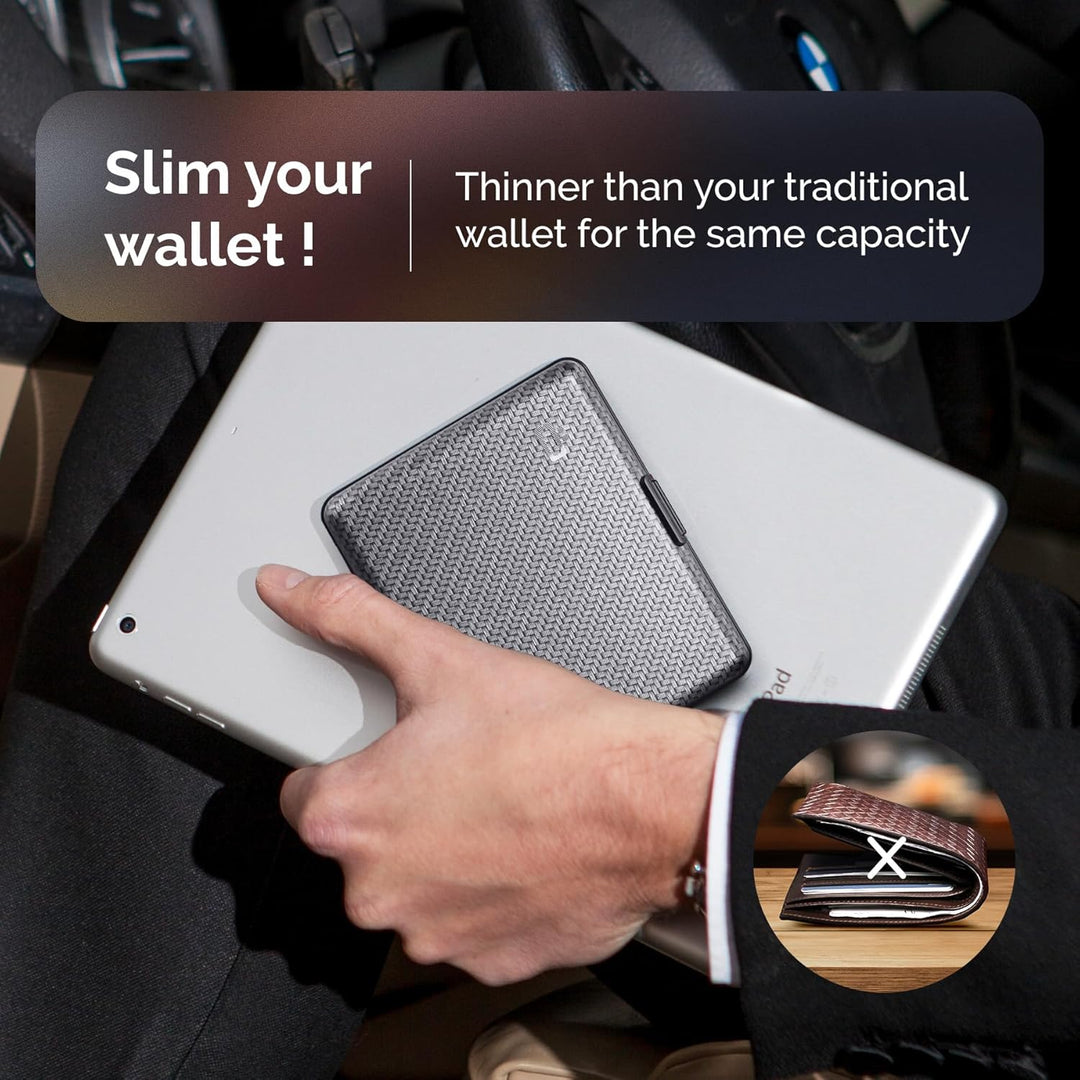 ÖGON Smart Wallets - Aluminium Geldbörse Big Stockholm - RFID Blockierung Kartenetui - Bis zu 10 Kar