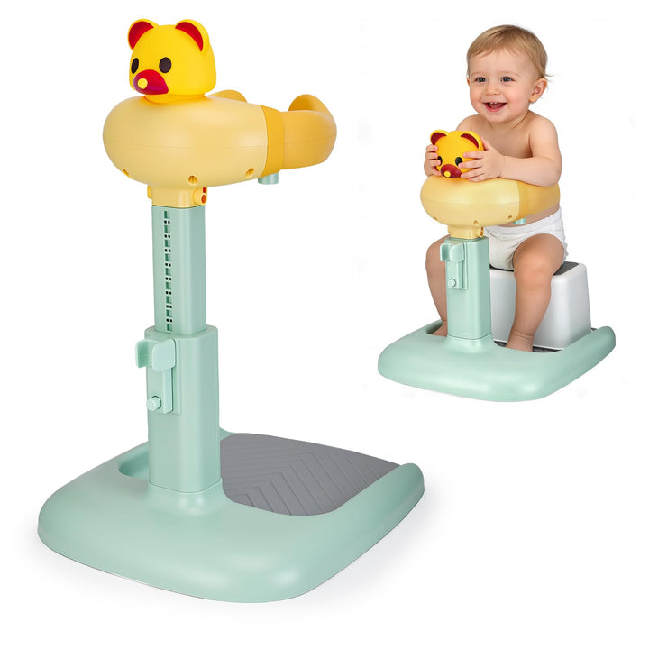 Baby Dusche Ständer, Höhenverstellung 47-62cm, Badestuhl mit Anti-Rutsch Basis & herausnehmbarem Hoc