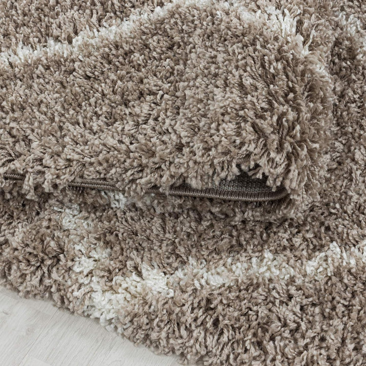 Shaggy Runder Hochflor Teppich Wohnzimmer Schlafzimmer Teppich Rund Deko Rautenmuster Modernes Desig