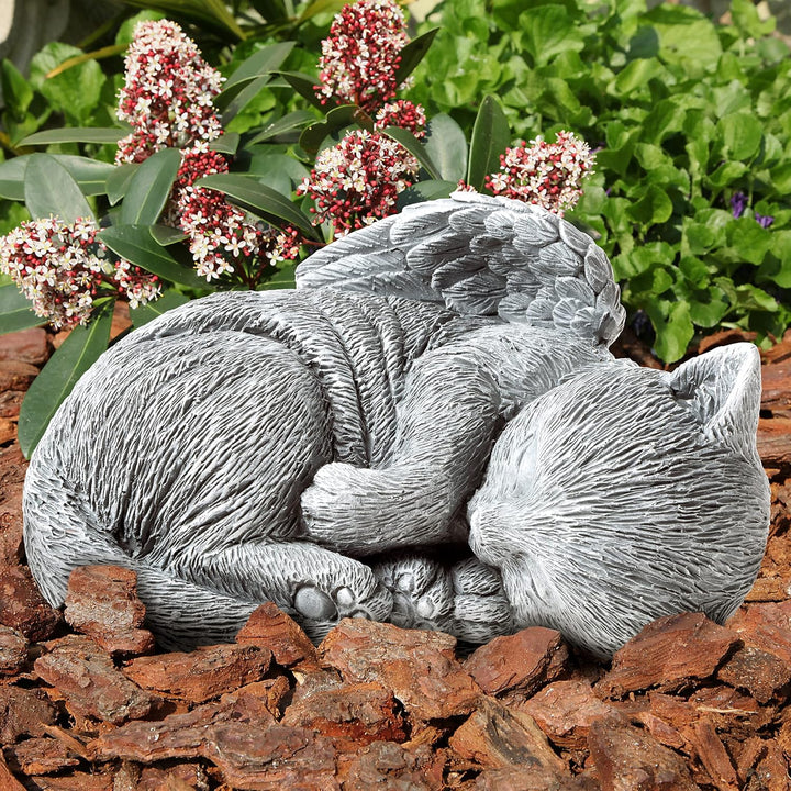 Pure Garden Gedenkstein für Katzen, friedliches schlafendes Kätzchen, Engelsstatue für Garten, Geden