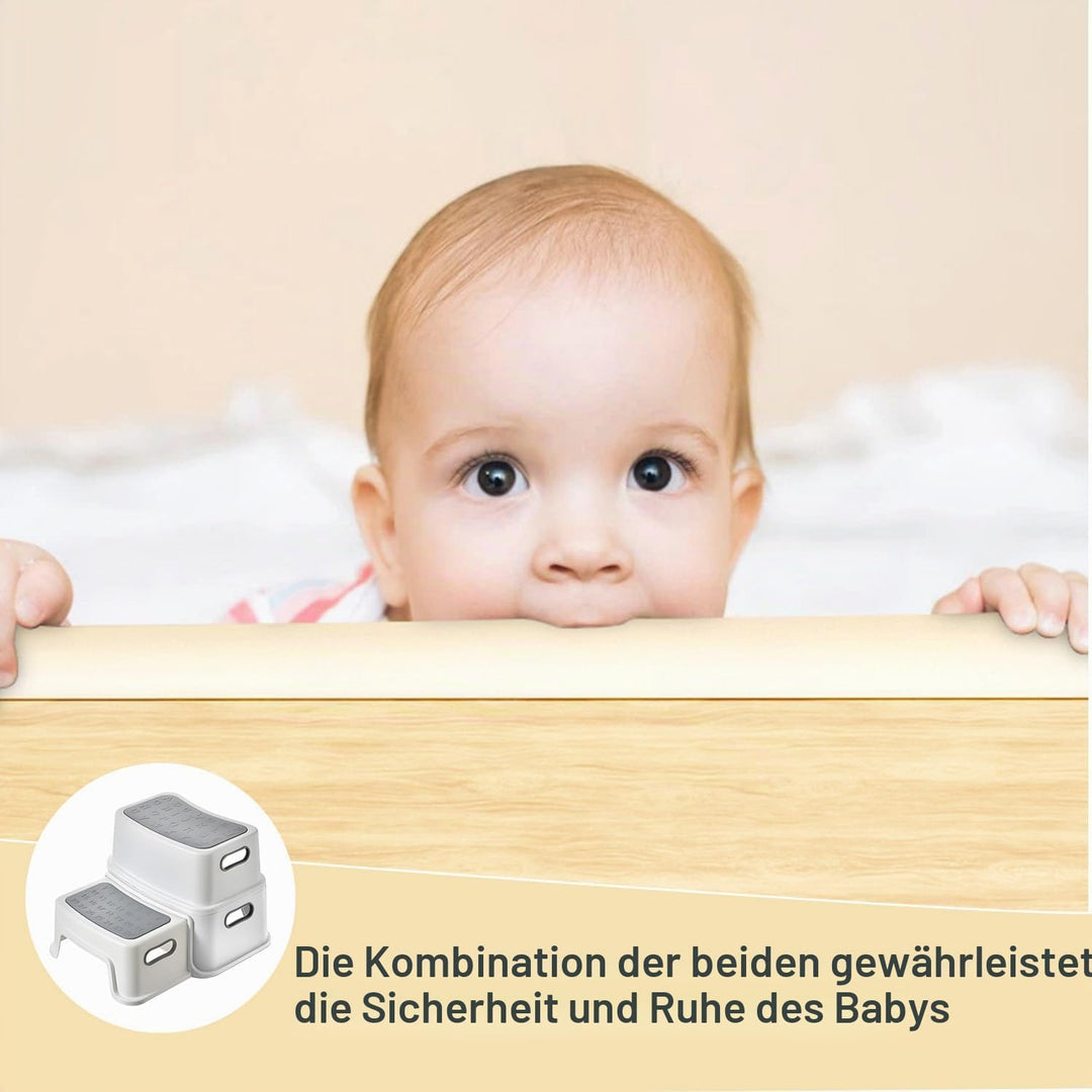 Kinder Tritthocker, 2-Stufen Sicherer Hocker, Kinderhocker Anti-Rutschfüssen &amp; Kippschutz Klohocker