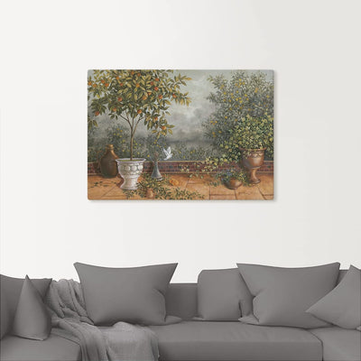 Artland Leinwandbild Wandbild Bild auf Leinwand 100 x 70 cm Landschaften Garten Malerei Grün A5ZJ Ga