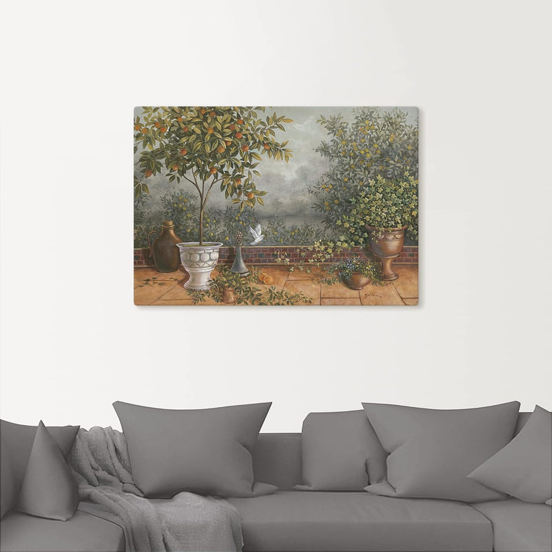 Artland Leinwandbild Wandbild Bild auf Leinwand 100 x 70 cm Landschaften Garten Malerei Grün A5ZJ Ga