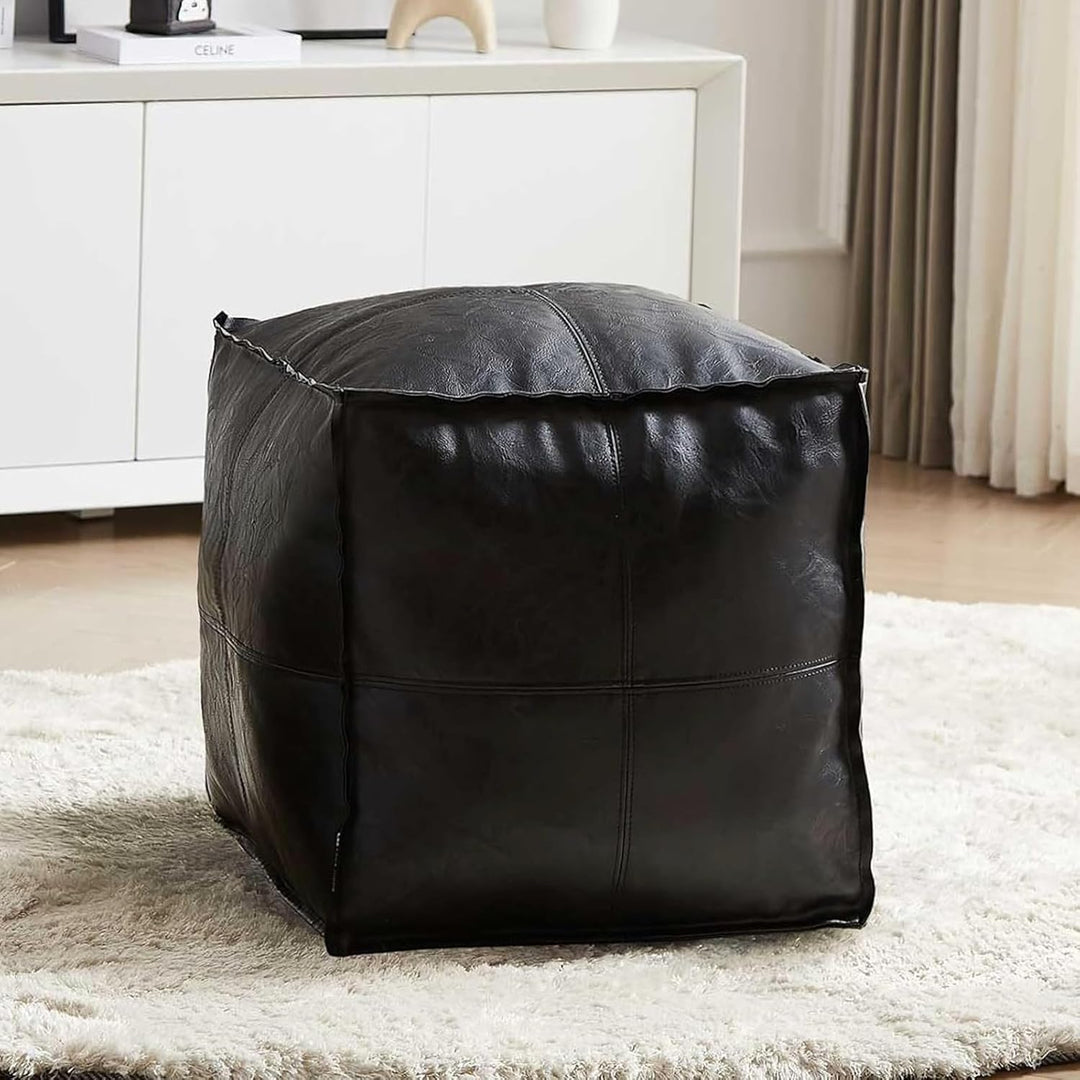 Louis Donné Ungepolsterter Ottoman Pouf Bezug,17.7" Square Pouf Ottoman Fusshocker Sitzsack für Spei