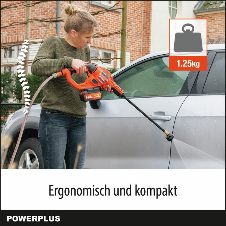 Powerplus Dual Power Akku-Hochdruckreiniger POWDPG80621-20 V Terrassenreiniger, Start/Stopp-Funktion
