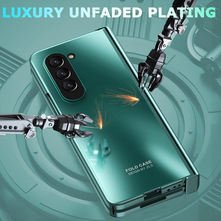 NINKI Schutzhülle für Samsung Galaxy Z Fold 5, mit Displayschutzfolie, Scharnierschutz, Farbverlauf,